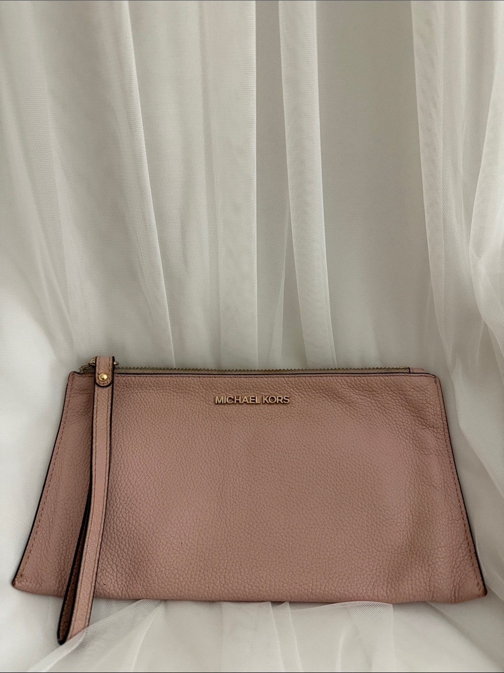 MICHAEL KORS Blush Leather Wristlet